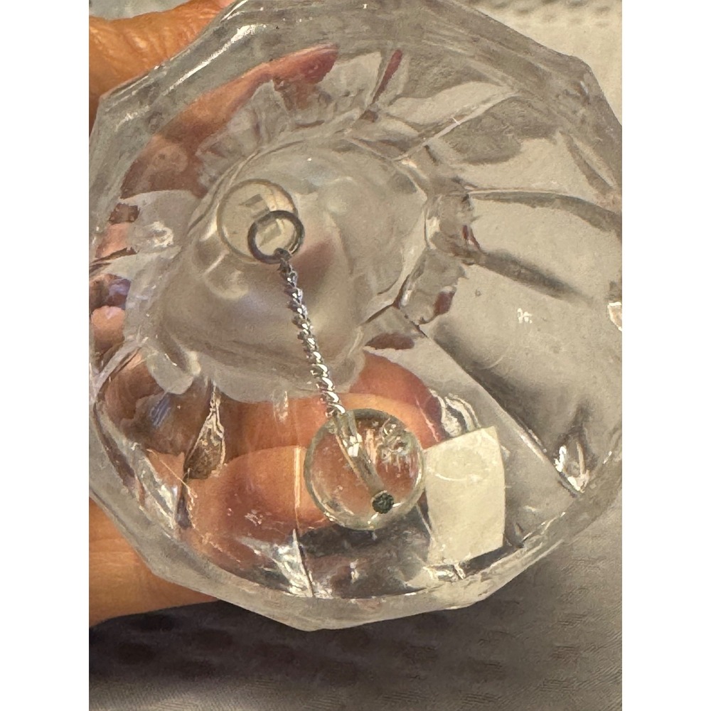 2 Goebel Bell Glass Angel Frosted Satin Sitting On Clear Bell 24%‎ Lead Crystal - Picture 11 of 16
